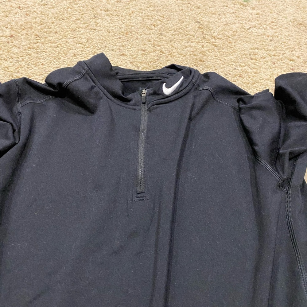 Nike Dri-FIT Black Athletic Top Quarter Zip- Large - Picture 2 of 3